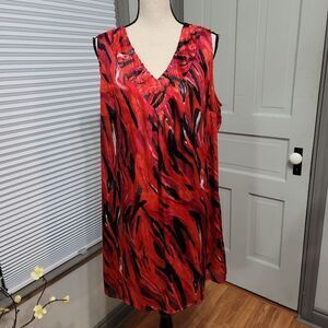LANE Bryant Water Color Satin Tunic Sleeveless Top